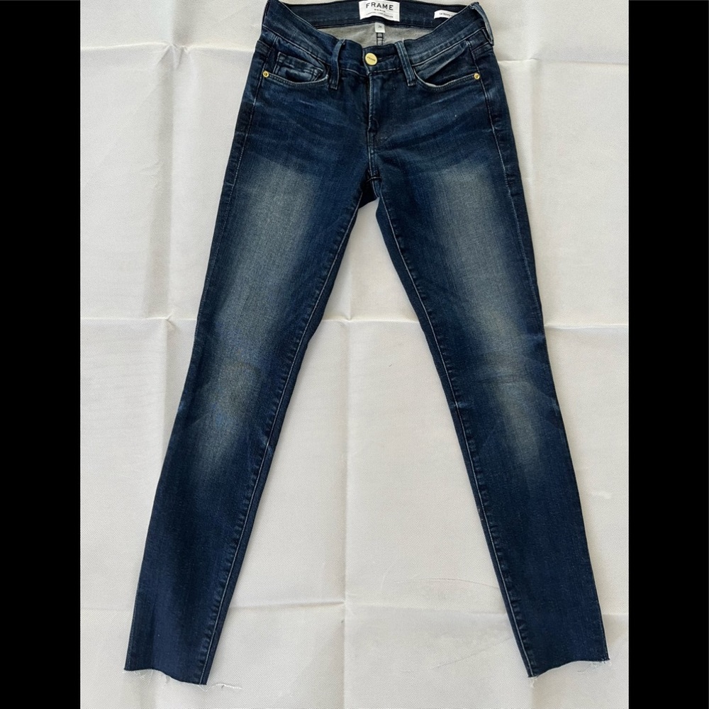 Frame Le Skinny de Jeanne Dark wash raw hem